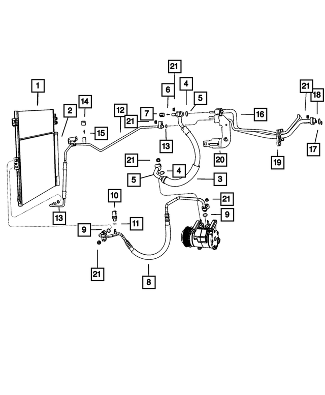 « 68105596AB – Air Conditioners and Heaters : Aspiration Et Liquide De Climatisation Conduite pour Mopar Image »
