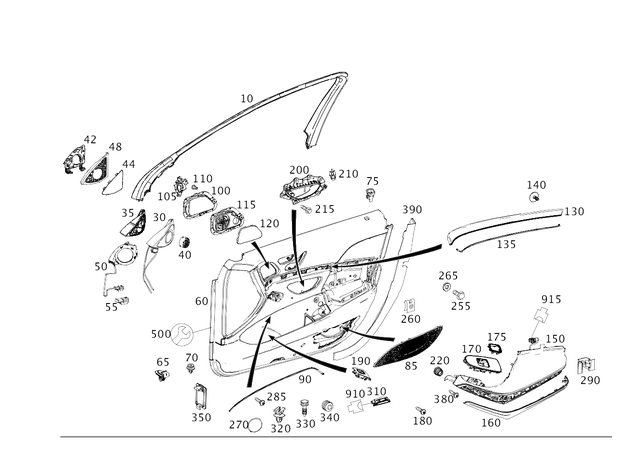 2227270371 - Front Doors: Trim, Window Frame for Mercedes-Benz: Maybach S550, Maybach S560, Maybach S600, Maybach S650, S450, S550, S550e, S560, S600, S63 AMG, S65 AMG Image image