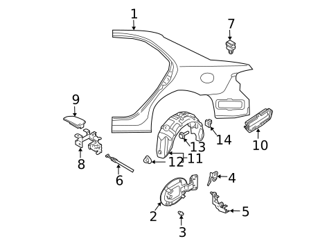 Quarter Panel & Components for 2005 Mazda 6 #0