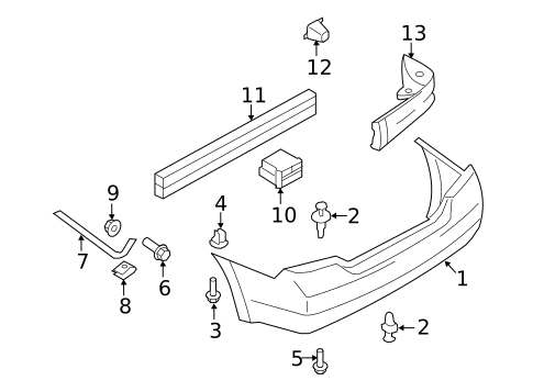Bumper & Components - Rear for 2011 Nissan Versa #0