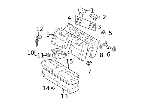 Rear Seat Components for 2003 Lexus ES300 #0