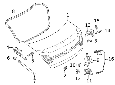 Lid & Components for 2019 Ford Taurus #0