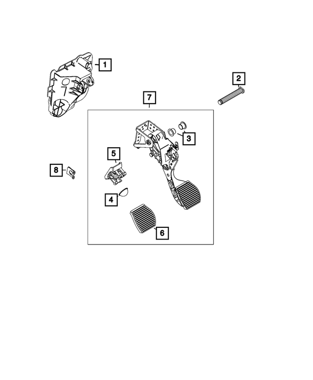 68654886AA - Brakes: Brake Pedal Support for Fiat: 500E Image