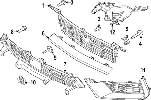 Grille & Components for 2024 Ford Mustang #0