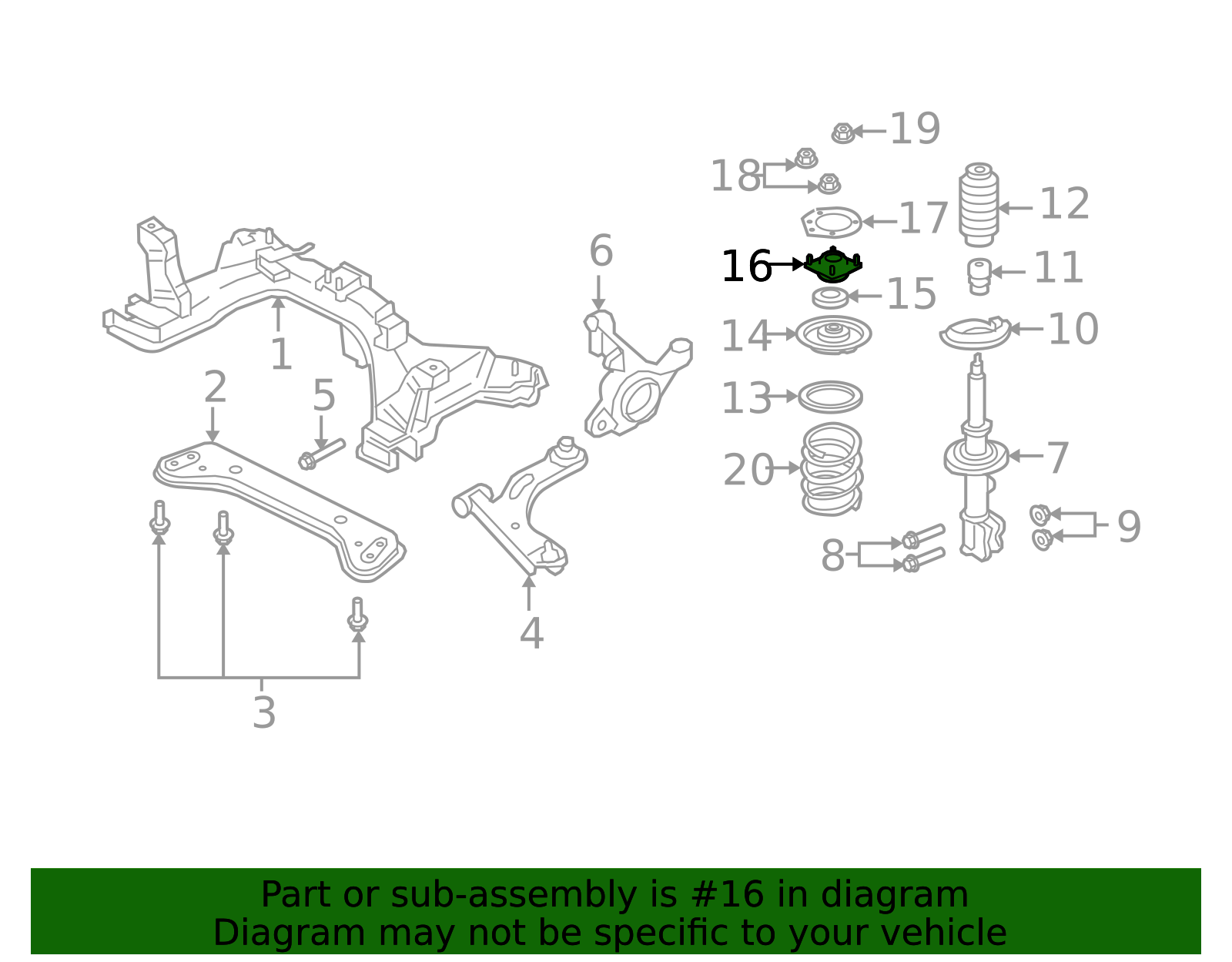 2001-2012 Ford Suspension Strut Mount 7L8Z-18183-A | TascaParts.com