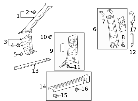 Interior Trim - Pillars for 2005 Toyota Sienna #0