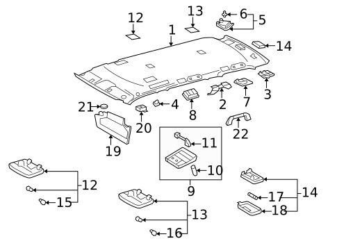 Interior Trim - Roof for 2008 Toyota Sequoia #1