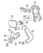 5093132AA - Engine 2.4L Four Cylinder (Turbo): Timing Belt Cover, Outer, Upper for Mopar Image