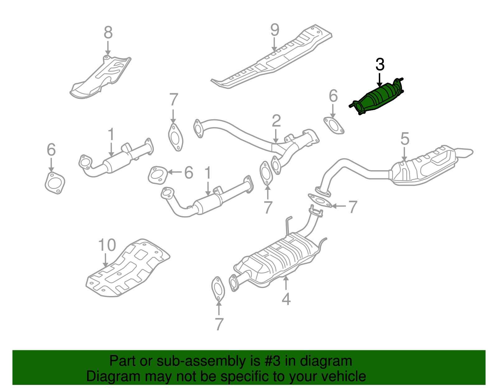 2007-2009 Kia Sorento Catalytic Converter 28950-3C500 | OEM Parts Online