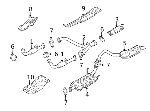 Exhaust Components for 2008 Kia Sorento #0