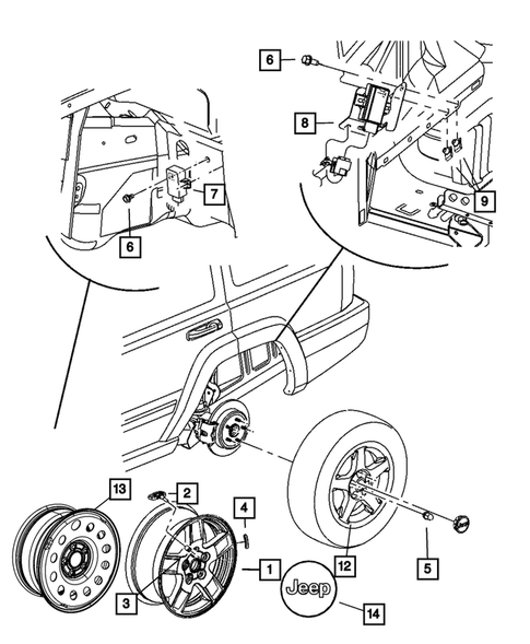 Wheels, Tires and Hardware for 2008 Jeep Commander #0