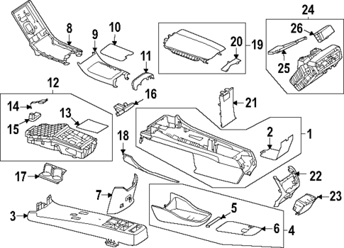 Console for 2023 Mercedes-Benz EQS 450 SUV #1