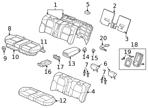 Rear Seat Components for 2004 Acura TL #0