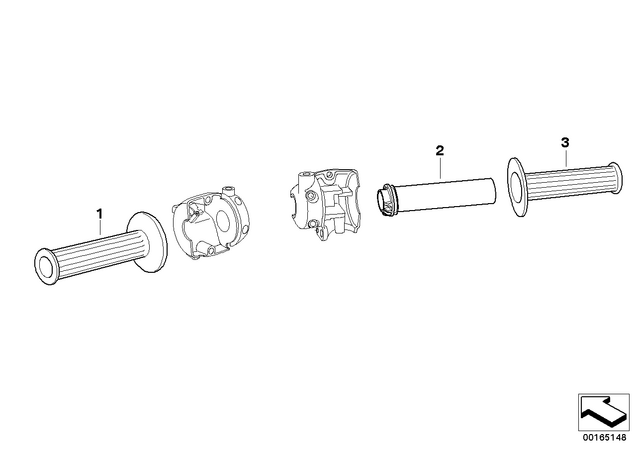 32727658871 - : Handle, Left, Closed for BMW-Motorrad Image