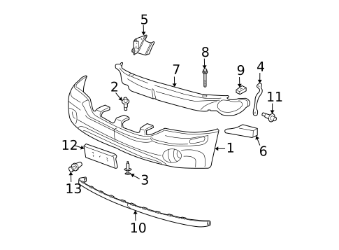 Bumper & Components - Front for 2004 GMC Envoy #0