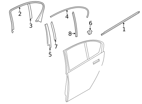 Exterior Trim - Rear Door for 2013 BMW 750i #1