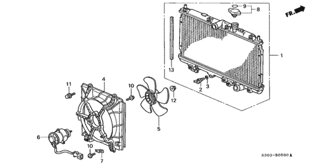 Radiator (Denso) for 1998 Honda Prelude #0