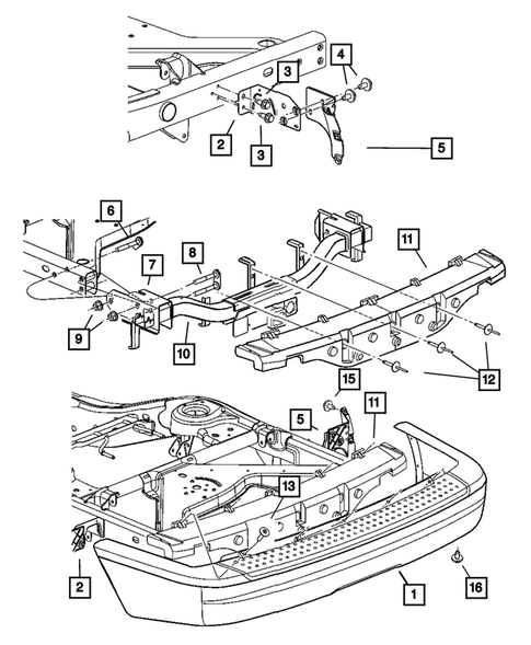 Rear Bumper and Fascia for 2005 Dodge Durango #0