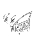 55077438AA - Doors and Related Parts: Outside Rearview Mirror, Right for Mopar Image