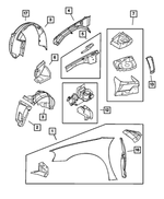 5019066AB - Body Sheet Metal Except Doors: Front Fender, Right for Mopar Image