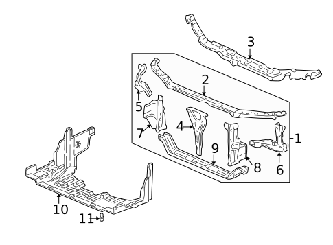 Radiator Support for 2003 Acura TL #0
