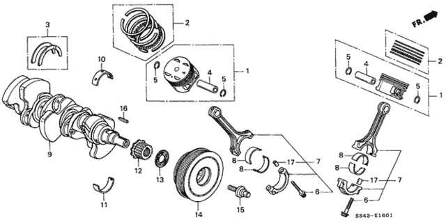 Crankshaft - Piston (V6) for 2001 Honda Accord #0