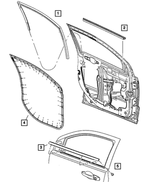 5067767AB - Doors and Related Parts: Front Door Mounted Weatherstrip, Left for Mopar Image