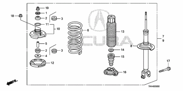 Rear Shock Absorber for 2011 Acura TL #0
