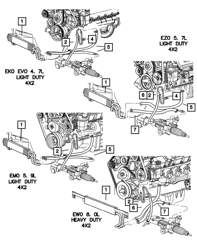 52113119AD - Steering: Power Steering Return Hose for Mopar Image