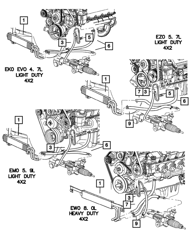 55366794AG - Steering: Power Steering Pressure Hose for Mopar Image image