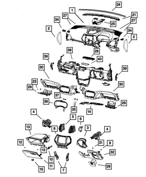 Instrument Panel for 2019 Jeep Cherokee #1
