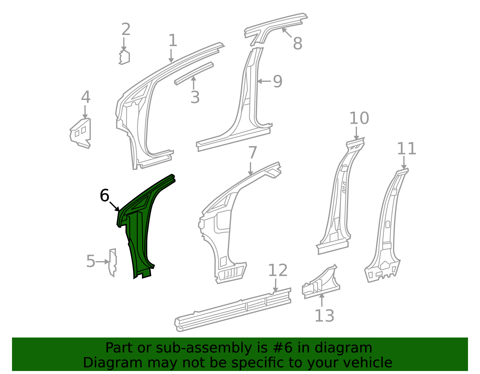 61108-0T010 - High-Quality Body A-Pillar Reinforcement for 2009-2015 ...