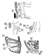 68082433AE - Doors, Door Mirrors and Related Parts: Door Upper Hinge, Left for Mopar Image