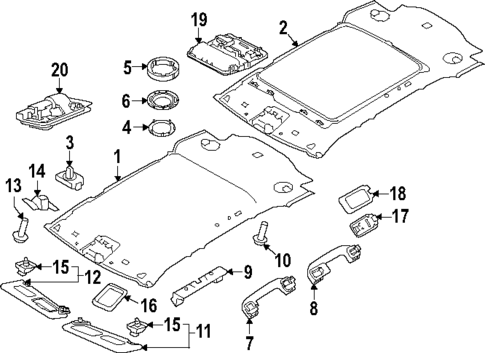 Interior Trim - Roof for 2022 Land Rover Discovery Sport #0