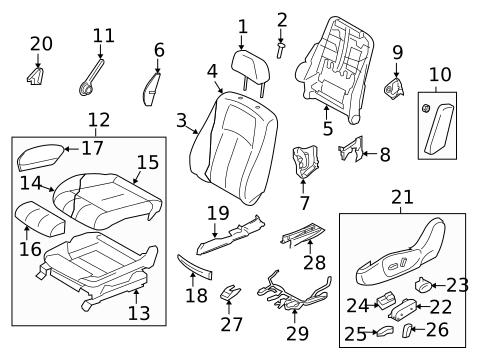 Driver Seat Components for 2010 INFINITI G37 #2