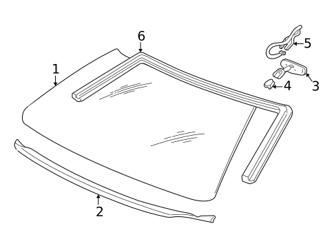 Glass - Windshield for 1991 Buick Riviera #2