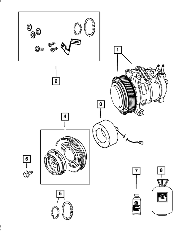 « 5264454 – Air Conditioners and Heaters : Embrayage De Climatisation Trousse De Circlip pour Mopar Image »