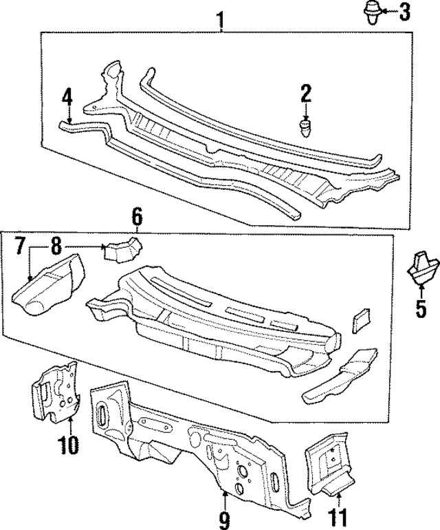 91524SE0003 - Body: Cowl Grille Clip for Acura Image