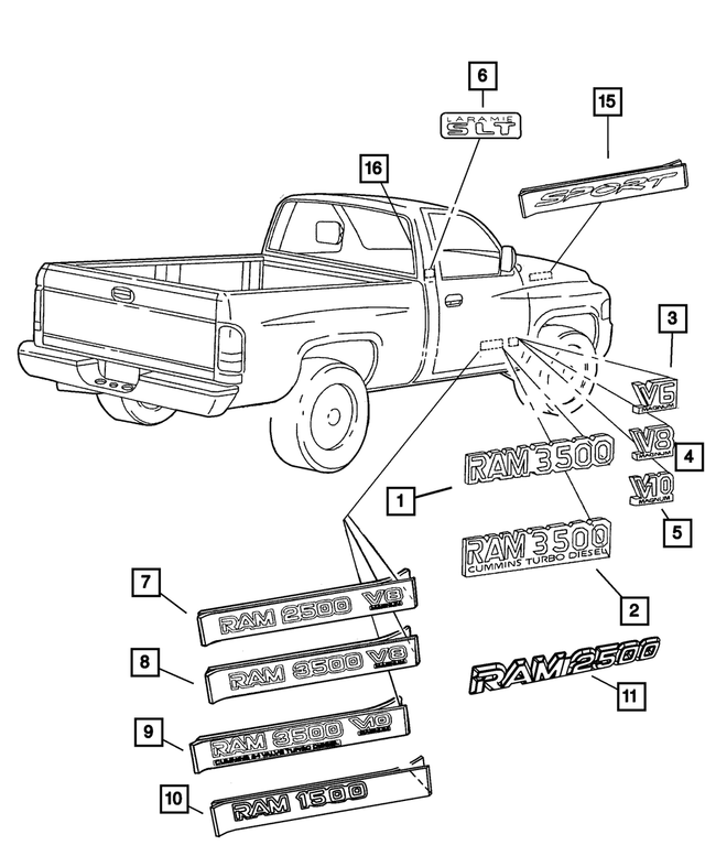 55296306AB - Exterior Ornamentation: Door Nameplate for Mopar Image image