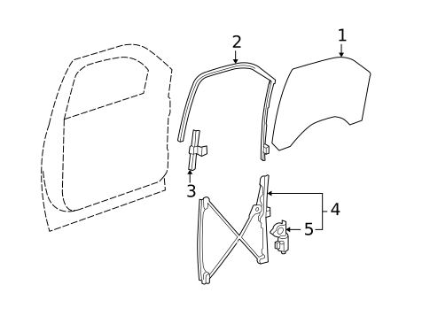 Glass - Front Door for 2007 Chevrolet Avalanche #0