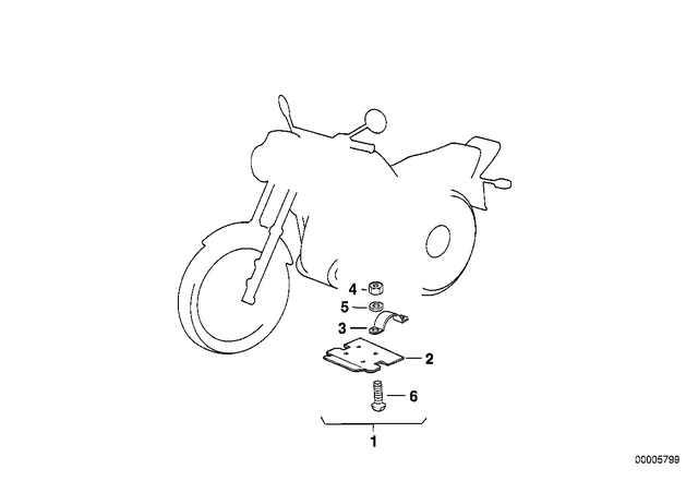 71602303836 - Frame and Mounting Parts: Clamp -  for BMW-Motorrad Image