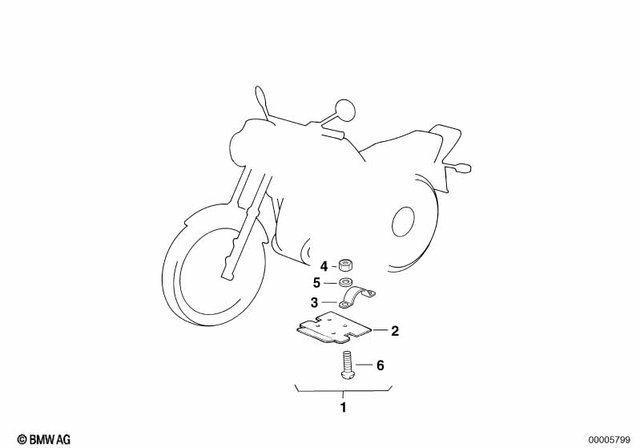 71602303836 - Frame and Mounting Parts: Clamp -  for BMW-Motorrad Image