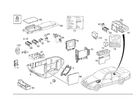 Fuse Cabinet, Fuse Box and Relay Unit for 1994 Mercedes-Benz E420 #2