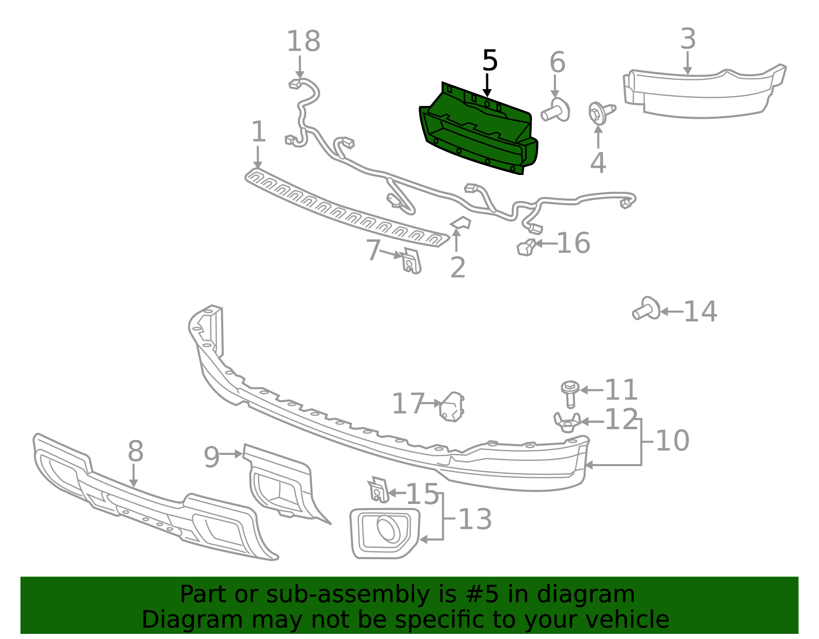 2015-2019 GMC Front Bumper Filler 23178915 | Applegate Chevrolet Parts