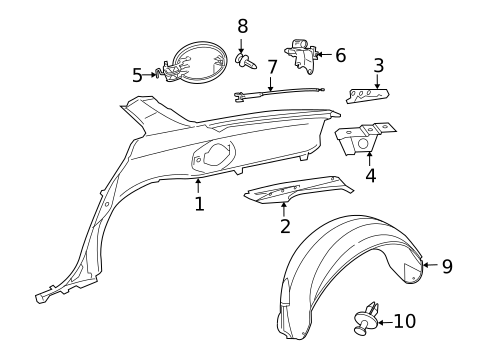 Quarter Panel & Components for 2009 Jaguar Vanden Plas #0