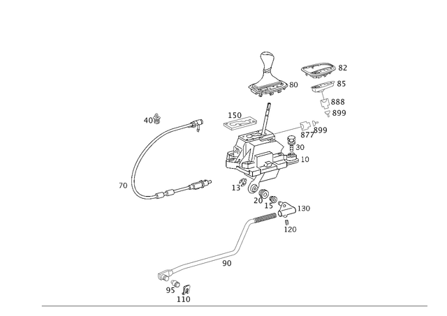 2032674011 - : Selector Lever Handle for Mercedes-Benz: CLK320, CLK500, CLK55 AMG Image