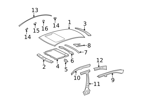 Roof & Components for 2012 Lexus LS460 #0