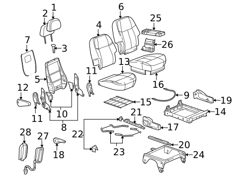 Rear Seat Components for 2007 Buick Terraza #1