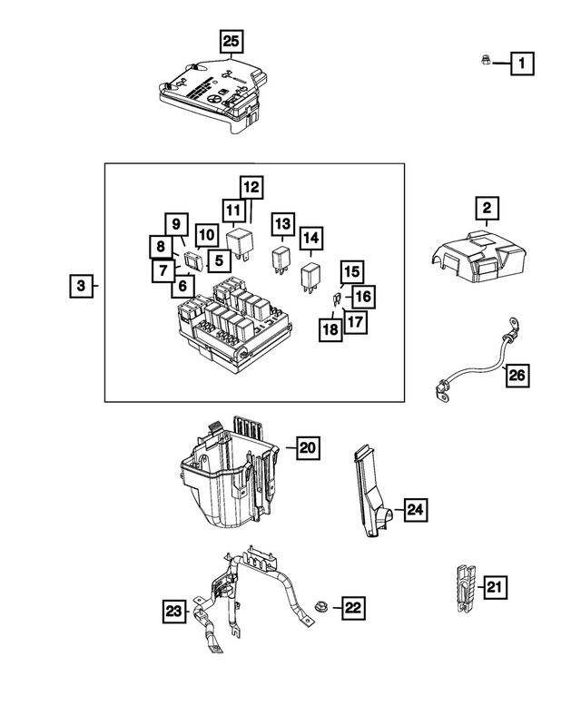 6107050AA - Electrical: Nut for Mopar Image