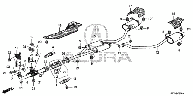 Exhaust Pipe - Muffler for 2011 Acura MDX #0